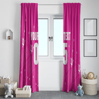 Custom Barbados 2026 Cricket Window Curtain Tridents Rise Pink Version