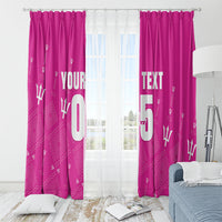 Custom Barbados 2026 Cricket Window Curtain Tridents Rise Pink Version