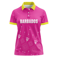 Custom Barbados 2026 Cricket Women Polo Shirt Tridents Rise Pink Version