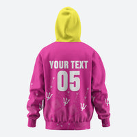 Custom Barbados 2026 Cricket Zip Hoodie Tridents Rise Pink Version