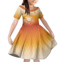 Custom Netherlands 2024 Football Family Matching Short Sleeve Bodycon Dress and Hawaiian Shirt Go Champions Oranje Lions LT05 - Wonder Print Shop