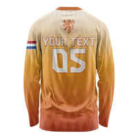Custom Netherlands 2024 Football Long Sleeve Shirt Go Champions Oranje Lions LT05 - Wonder Print Shop