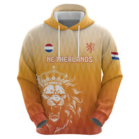Custom Netherlands 2024 Football Zip Hoodie Go Champions Oranje Lions LT05 - Wonder Print Shop