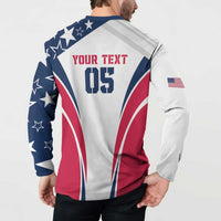 Custom USA Rugby 2024 Button Sweatshirt Eagles Reigns Supreme White Version LT05 - Wonder Print Shop