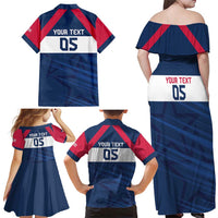 Custom USA Rugby 2024 Family Matching Off Shoulder Maxi Dress and Hawaiian Shirt Eagles Reigns Supreme Blue Version LT05 - Wonder Print Shop