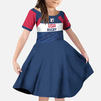 Custom USA Rugby 2024 Family Matching Summer Maxi Dress and Hawaiian Shirt Eagles Reigns Supreme Blue Version LT05 - Wonder Print Shop