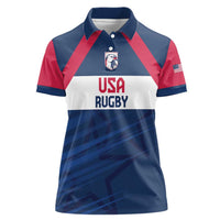 Custom USA Rugby 2024 Women Polo Shirt Eagles Reigns Supreme Blue Version LT05 - Wonder Print Shop