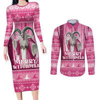 Christmas Naughty Witch Couples Matching Long Sleeve Bodycon Dress and Long Sleeve Button Shirt Merry Witchmas LT05 - Wonder Print Shop