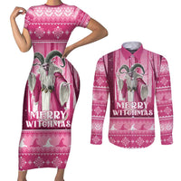 Christmas Naughty Witch Couples Matching Short Sleeve Bodycon Dress and Long Sleeve Button Shirt Merry Witchmas LT05 - Wonder Print Shop