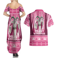 Christmas Naughty Witch Couples Matching Summer Maxi Dress and Hawaiian Shirt Merry Witchmas LT05 - Wonder Print Shop