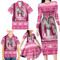 Christmas Naughty Witch Family Matching Long Sleeve Bodycon Dress and Hawaiian Shirt Merry Witchmas LT05 - Wonder Print Shop