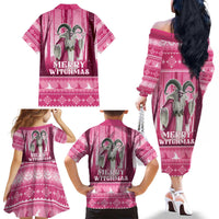 Christmas Naughty Witch Family Matching Off The Shoulder Long Sleeve Dress and Hawaiian Shirt Merry Witchmas LT05 - Wonder Print Shop