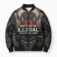 Native American Bomber Puffer Jacket No One Is Illegal On Stolen Land