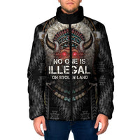 Native American Padded Jacket No One Is Illegal On Stolen Land