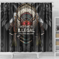 Native American Shower Curtain No One Is Illegal On Stolen Land