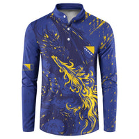 Bosnia And Herzegovina Button Sweatshirt Fierce Dragon Heritage