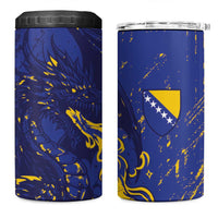 Bosnia And Herzegovina 4 in 1 Can Cooler Tumbler Fierce Dragon Heritage