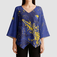 Bosnia And Herzegovina Kimono Sleeve Blouse Fierce Dragon Heritage