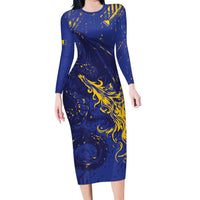 Bosnia And Herzegovina Long Sleeve Bodycon Dress Fierce Dragon Heritage