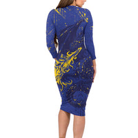 Bosnia And Herzegovina Long Sleeve Bodycon Dress Fierce Dragon Heritage