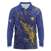 Bosnia And Herzegovina Long Sleeve Polo Shirt Fierce Dragon Heritage