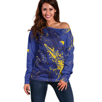 Bosnia And Herzegovina Off Shoulder Sweater Fierce Dragon Heritage