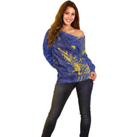 Bosnia And Herzegovina Off Shoulder Sweater Fierce Dragon Heritage