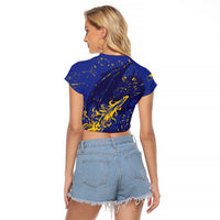 Bosnia And Herzegovina Raglan Cropped T Shirt Fierce Dragon Heritage