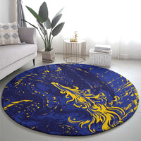 Bosnia And Herzegovina Round Carpet Fierce Dragon Heritage