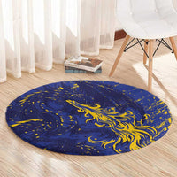Bosnia And Herzegovina Round Carpet Fierce Dragon Heritage