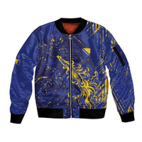 Bosnia And Herzegovina Sleeve Zip Bomber Jacket Fierce Dragon Heritage