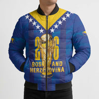 Custom Football 2026 Bosnia And Herzegovina Bomber Puffer Jacket Trophy Style