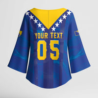 Custom Football 2026 Bosnia And Herzegovina Kimono Sleeve Blouse Trophy Style
