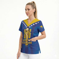 Custom Football 2026 Bosnia And Herzegovina Scrub Top Trophy Style