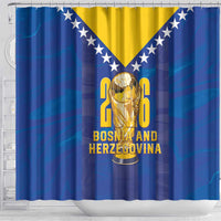 Football 2026 Bosnia And Herzegovina Shower Curtain Trophy Style