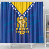 Football 2026 Bosnia And Herzegovina Shower Curtain Trophy Style