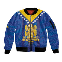 Custom Football 2026 Bosnia And Herzegovina Sleeve Zip Bomber Jacket Trophy Style