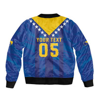 Custom Football 2026 Bosnia And Herzegovina Sleeve Zip Bomber Jacket Trophy Style