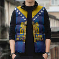 Custom Football 2026 Bosnia And Herzegovina Sleeveless Puffer Jacket Trophy Style