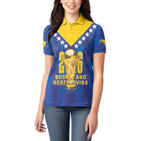 Custom Football 2026 Bosnia And Herzegovina Women Polo Shirt Trophy Style