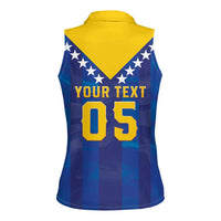 Custom Football 2026 Bosnia And Herzegovina Women Sleeveless Polo Shirt Trophy Style
