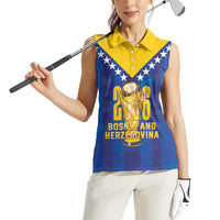 Custom Football 2026 Bosnia And Herzegovina Women Sleeveless Polo Shirt Trophy Style