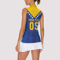 Custom Football 2026 Bosnia And Herzegovina Women Sleeveless Polo Shirt Trophy Style