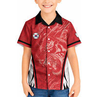 Custom South Korea Football 2026 Kid Hawaiian Shirt Taegeuk Warriors Spirit Sporty Style