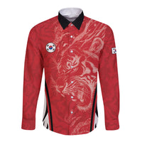 Custom South Korea Football 2026 Long Sleeve Button Shirt Taegeuk Warriors Spirit Sporty Style