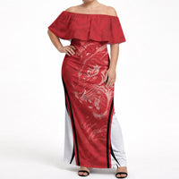 Custom South Korea Football 2026 Off Shoulder Maxi Dress Taegeuk Warriors Spirit Sporty Style