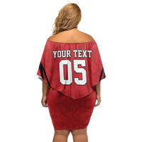 Custom South Korea Football 2026 Off Shoulder Short Dress Taegeuk Warriors Spirit Sporty Style