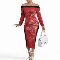 Custom South Korea Football 2026 Off The Shoulder Long Sleeve Dress Taegeuk Warriors Spirit Sporty Style