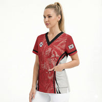 Custom South Korea Football 2026 Scrub Top Taegeuk Warriors Spirit Sporty Style