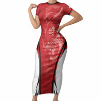 Custom South Korea Football 2026 Short Sleeve Bodycon Dress Taegeuk Warriors Spirit Sporty Style